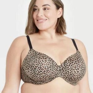 Auden The Superstar Leopard Print Full Coverage Bra